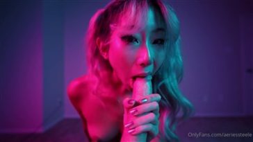 aeries steele sucks cock in neon light cum in mouth video leaked